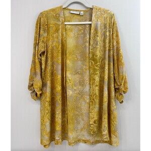 SUSAN GRAVER Burnout Knit Cardigan Pull On Cardi Small A479194